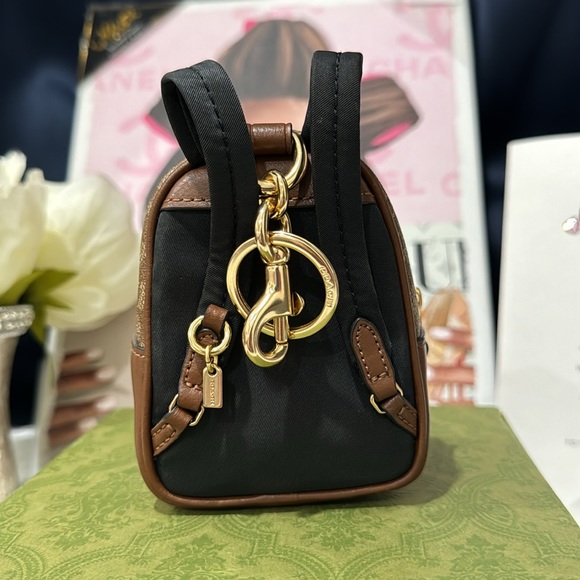 Coach Accessories Mini Court Backpack Bag Charm In Signature Canvas Poshmark